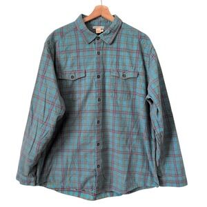 Carbon2Cobalt Men's XL Plaid Long Sleeve Button Up Shirt Cotton Corduroy Shacket